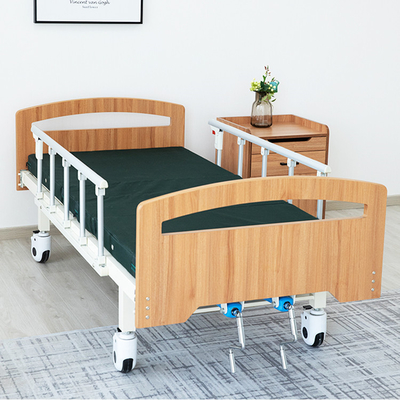 Het regelbare Hand het Ziekenhuisbed Achter het Opheffen Hoofd van het de Bedden Houten Bed van de het Ziekenhuisstijl met Sporen